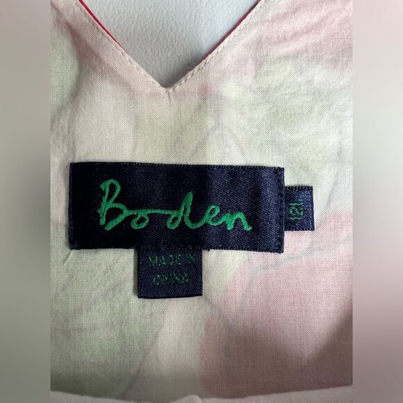 Boden Floral Print V Neck A Line Midi Dress womens 12L - Picture 4 of 7